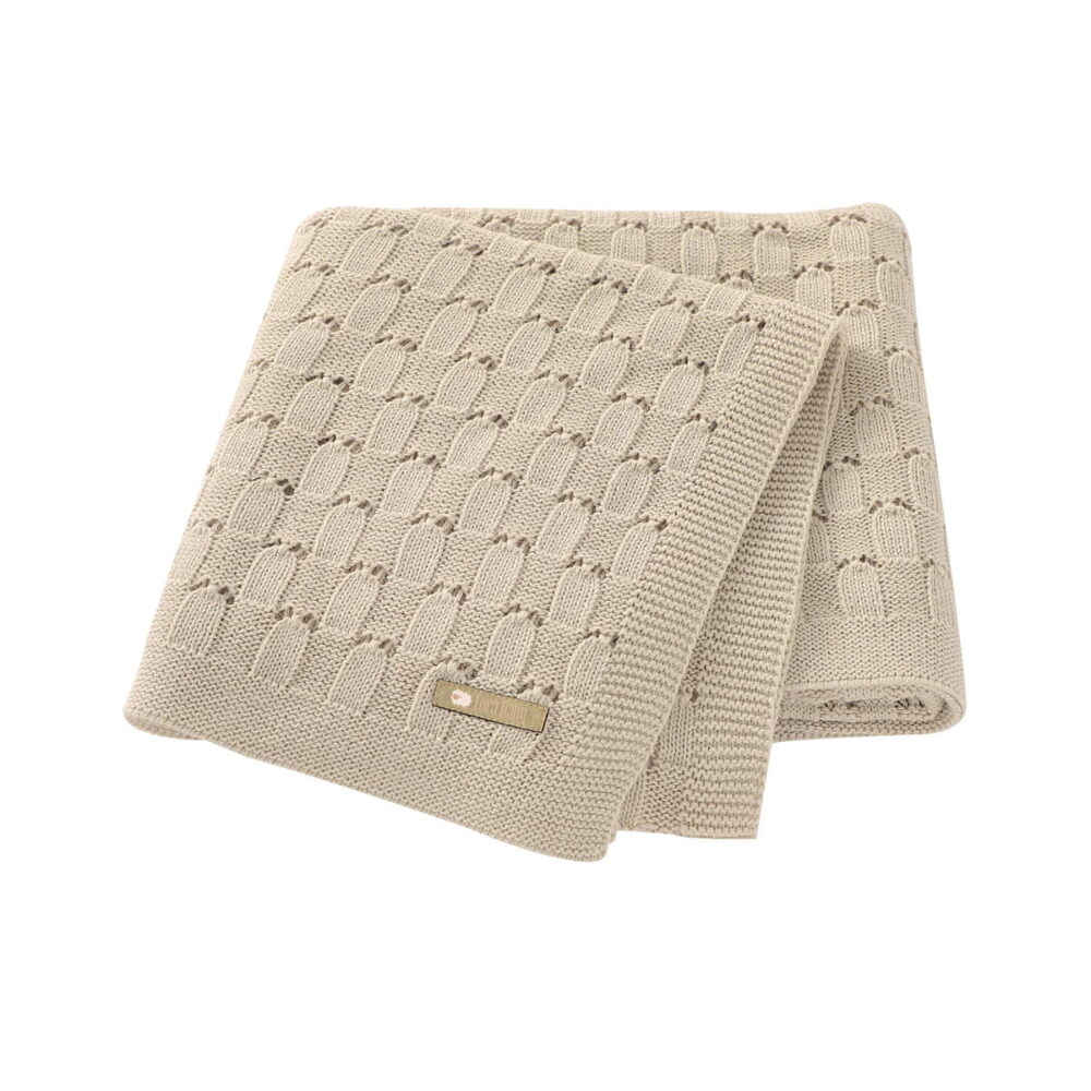 Manta Tricot Bebê Blanket Caqui