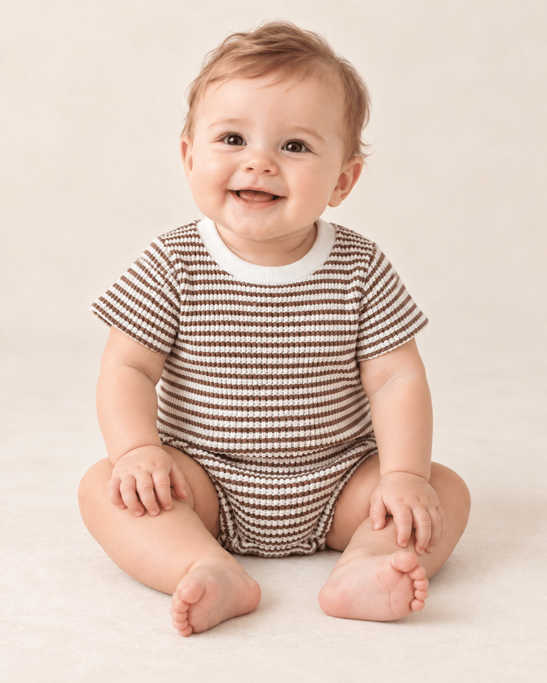 Body Marrom Listrado Bebê Menino Lora Baby