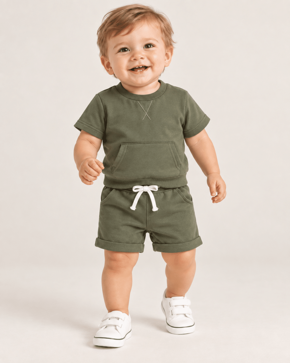Conjunto Moletom Bebê Camiseta e Bermuda