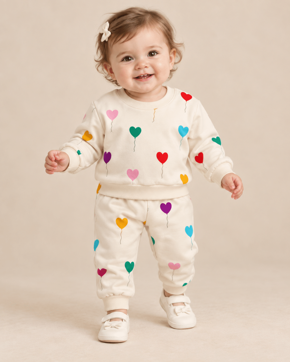 Conjunto Moletom para Bebê – Balões de Coração