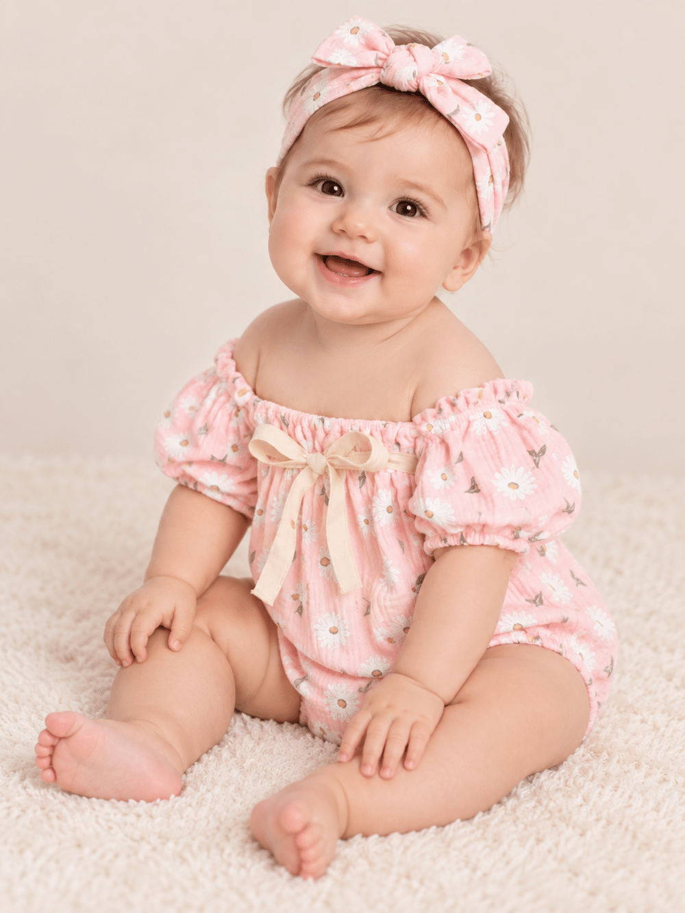 Romper Rosa Bebê Menina